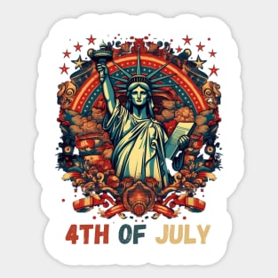 4th of July Independent Day USA Sticker